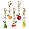 5Pcs Glass Seed Beaded Fruits Pendant Decorations HJEW-MZ00151-1