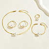 201 Stainless Steel Snake Bone Chain Bracelets & Earrings & Necklaces & Rings Sets RR0582-5