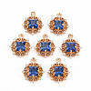 Rack Plating Brass Micro Pave Clear Cubic Zirconia Pendants KK-T060-61D-RS-1