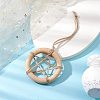 Ring with Star Wood Pendant Decoration HJEW-JM02200-2