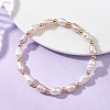 Natural Cultured Freshwater Pearl & 304 Stainless Steel Beads Stretch Bracelets for Women BJEW-JB13518-1