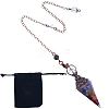 SUNNYCLUE 1Pc Natural Gemstone Chip Hexagonal Pointed Dowsing Pendulum Pendants G-SC0002-54-1