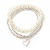 2Pcs 2 Style Alloy Heart Charm Multi-strand Bracelets Set BJEW-JB08158-03-1