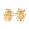 Brass Micro Pave Clear Cubic Zirconia Stud Earrings EJEW-P301-16G-4