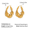 Twist 304 Stainless Steel Hoop Earrings JE2678-1-2