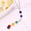 Round Dyed Agate Chakra Pendant Y Necklaces for Women WG9C879-01-2