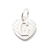 925 Sterling Silver Heart with Capital Letter Charms STER-S009-13G-S-1