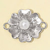 Zinc Alloy with ABS Plastic Imitation Pearl Connector Charms AL-OY001-36P-1