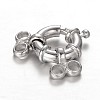 Rhodium Plated 925 Sterling Silver Spring Clasp Sets STER-N014-31-3