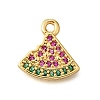 Brass Micro Pave Clear Cubic Zirconia Pendants KK-U065-05E-G-1