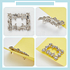 WADORN 4Pcs 2 Styles Square/Rectangle Alloy Rhinestone Detachable Shoe Buckle Clips AJEW-WR0002-31P-4