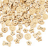 100Pcs 5 Styles Wooden Buttons BUTT-TA0001-46-3