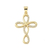 Brass Micro Pave Cubic Zirconia Pendants KK-P293-21D-G-1