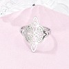 Non-Tarnish 304 Stainless Steel Witch Knot Open Cuff Rings for Women LS-AJEW-U005-01P-2