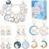 Rabbit with Moon Alloy Enamel Pendant Stitch Markers HJEW-SC00011-1
