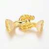 Brass Micro Pave Cubic Zirconia Hook and S-Hook Clasps ZIRC-O024-04G-2