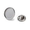 304 Stainless Steel Flat Round Brooch Brooch Base Settings LS-STAS-S172-10A-P-2