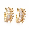 Clear Cubic Zirconia Chunky Cuff Earrings EJEW-G288-15G-1