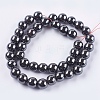 Non-magnetic Synthetic Hematite Bead Strands G-R193-19-10mm-2