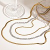 304 Stainless Steel Flat Snake Chain Figaro Chain Twisted Chain 3 Layer Necklaces for Women NJEW-K288-04GP-2