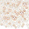 150Pcs 3 Styles ABS Plastic Imitation Pearl Round  Beads KY-SP0001-62-1