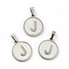 304 Stainless Steel with White Shell Pendants STAS-G268-01J-P-1