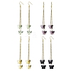Butterfly Glass Dangle Earrings EJEW-JE05858-1