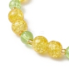 Spray Painted Crackle Glass Beads Stretch Bracelets for Women BJEW-MZ00201-02-4