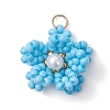 8Pcs Glass Seed Beaded Pendants PALLOY-MZ01246-2