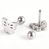 Tarnish Resistant 201 Stainless Steel Barbell Cartilage Earrings EJEW-R147-18-2