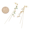 Brass Micro Pave Cubic Zirconia Dangle Stud Earrings & Chain Necklace Sets SJEW-JS01323-8