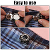 8Pcs Brass Rhinestone Cufflinks BUTT-GL0001-07B-4