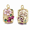 Brass Micro Pave Cubic Zirconia Pendants ZIRC-Q200-010-NF-2