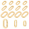 Real 18K Gold Plated 12Pcs 3 Styles Brass Spring Gate Rings KK-PH0005-54-1