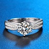 Rhodium Plated 925 Sterling Silver Pave 6.5x3.9mm Moissanite Finger Rings for Women WGFFDD0-71-1