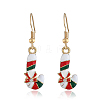 Simple Christmas Cane Alloy Dangle Earrings LJ9715-2-1