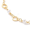 Brass Ring Link Chain Anklets AJEW-AN00432-2
