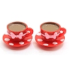 10Pcs Resin Coffe Cup with Bowknot Miniature Dollhouse PW-WGCC35F-02-1