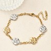304 Stainless Steel Camellia Link Bracelets BJEW-A169-03GP-1