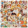 50Pcs PVC Self-Adhesive Stickers of Autumn Scenery and Animals PW-WG07731-02-1