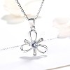925 Sterling Silver Bowknot Hollow Pendants STER-BB57678-4