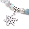 Christmas Theme Synthetic Moonstone and Alloy Snowflake
Charms Bracelets for Women BJEW-TA00560-3