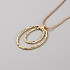 Alloy Double Oval Pendant Necklace with Round Snake Chains for Women NJEW-WH0020-12KCG-C-2