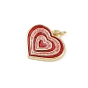 Valentine's Day Brass Red Enamel Pendants KK-D424-30A-G-2