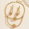 Vintage Iron Hollow Round Pendant Necklace and Earring Set for Women Stylish Jewelry Collection JY4522-2