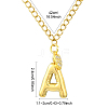 304 Stainless Steel Clear Cubic Zirconia Heart & Letter Pendant Curb Chain Necklaces for Women NJEW-FS00012-27Y-2