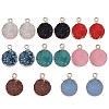 16Pcs 8 Colors Electroplate Druzy Resin Pendants RESI-SZ0001-20-1