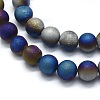 Electroplated Natural Druzy Agate Bead Strands G-E502-06F-3