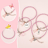24Pcs 4 Style Alloy Enamel & Acrylic Heart Charm Bracelets Set with PU Leather Cords BJEW-AB00014-4