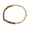 Natural Unakite Chip Beads Jewelry Set SJEW-JS01223-06-5